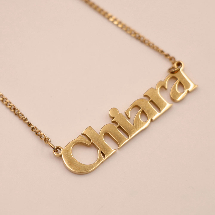 Joacii Custom Stainless Steel Sophia Double Plate 2 Toned Name Necklace For Bijoux 1