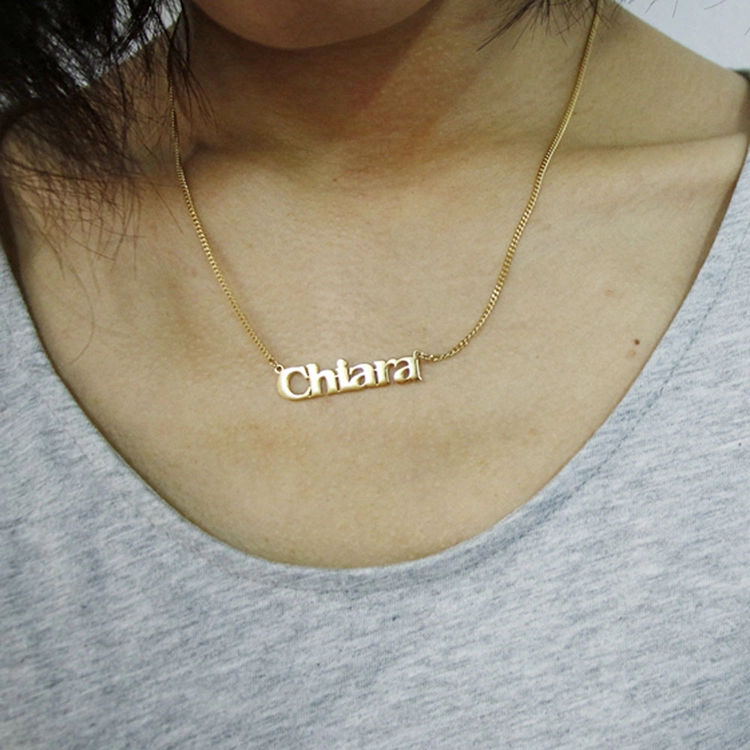 Joacii Stainless Steel Necklaces Names Diamond Custom Name Gold Plated Necklace For Joalheria 1