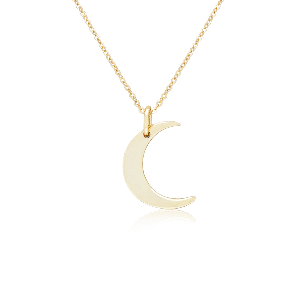925 Sterling Silver 18K GoldMoon Jewelry Moon CrescentPhase Shaped Necklace 1