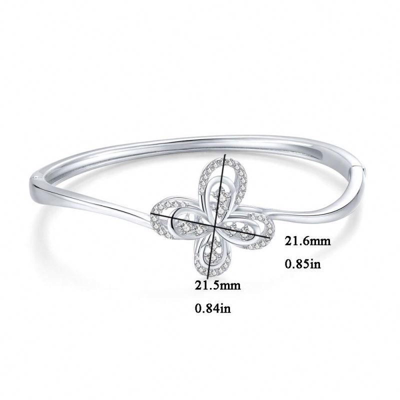Fashion 925 Sterling Silver Gold Plated Diamond Butterfly Shaped Bracelet For Women With Armband1 2