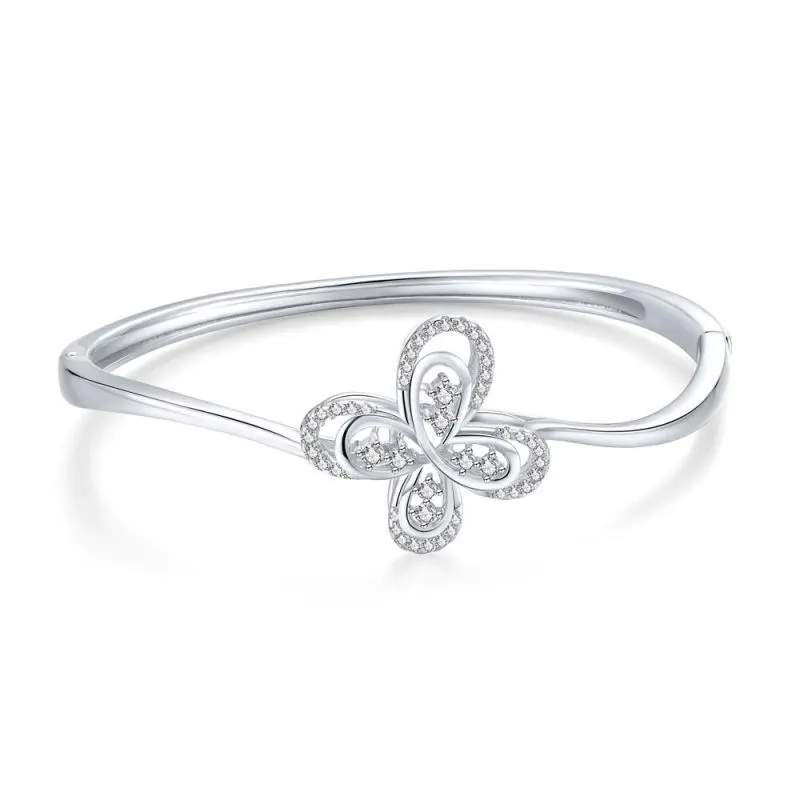 Fashion 925 Sterling Silver Gold Plated Diamond Butterfly Shaped Bracelet For Women With Armband1 1