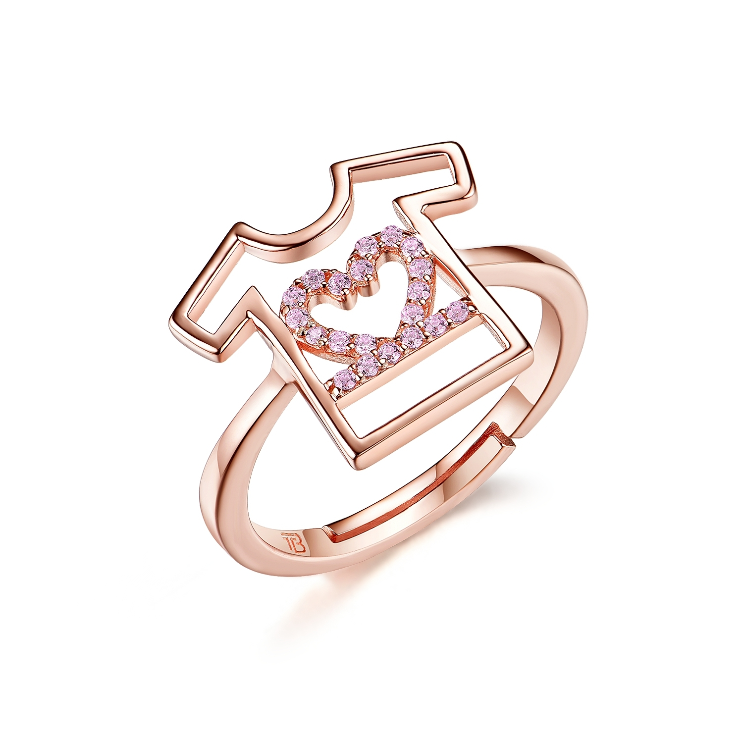 Joacii 925 Sterling Silver Zircon Hollow Clothes Heart Pendant Ring For Women With Sieraden1 1
