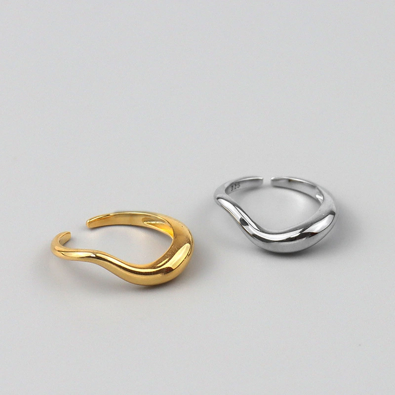 s925 sterling silver wedding ring creative geometric Simple Lightning Finger ring1 1