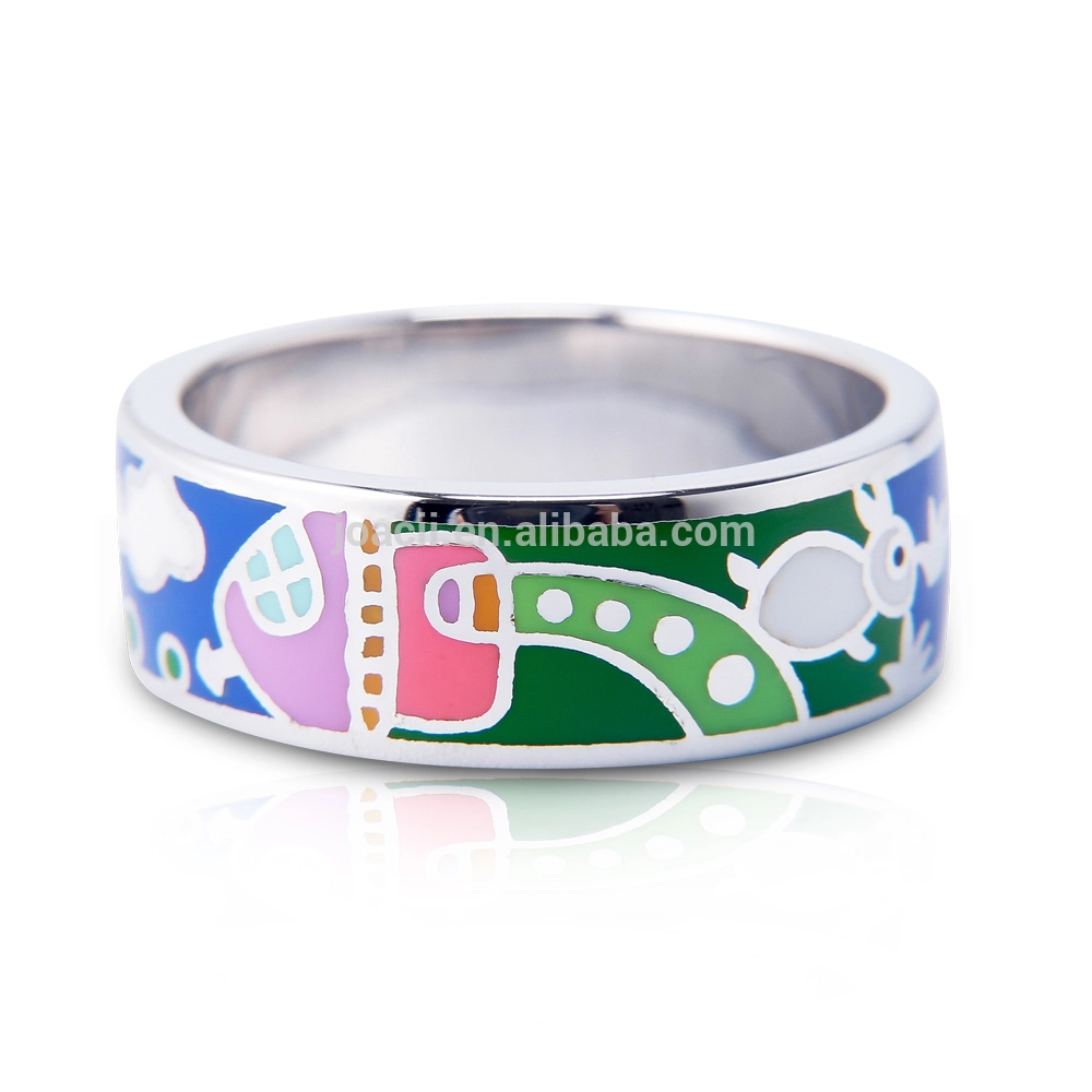 Joacii Fashion Silver Band Enamel Jewelry For Men1 1