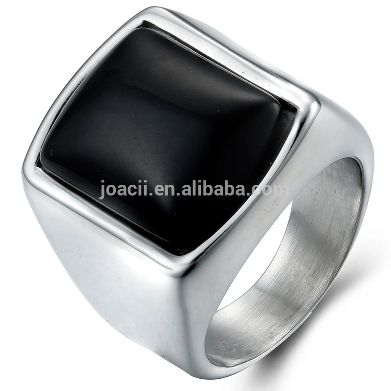 Bulk Sale Mens Ring Design Stainless Steel Finger Ring With Quality Agate 1