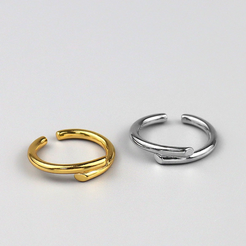 Korean S925 pure silver jewelry fashion geometric double three circles hoop earrings1 1