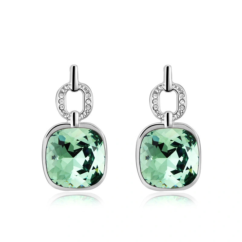Joacii 18K White Gold Plated Austria Crystal Stud Earrings for Women 1