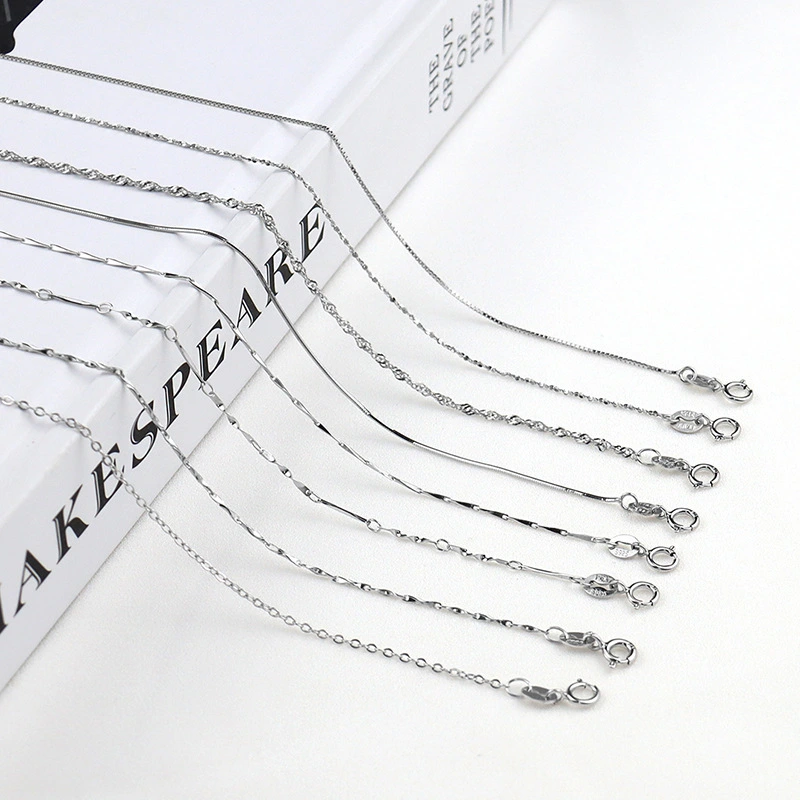 Custom S925 sterling silver box son snake bone melon seed water wave ingot o word chain1 1