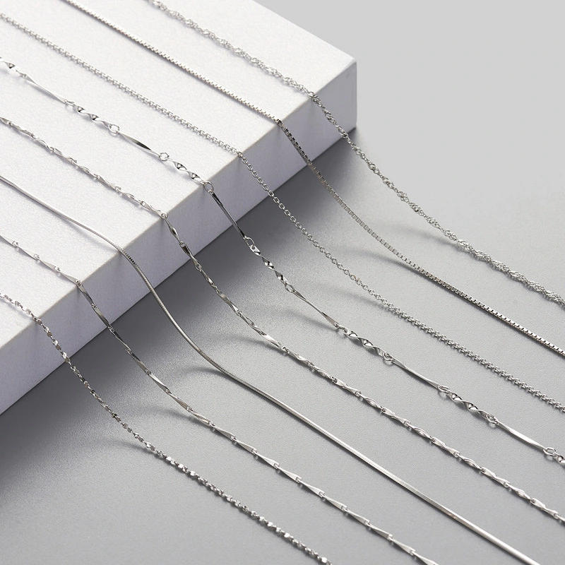 Custom 925 Sterling Silver Gypsophila Melon Seed Snake Bone IngotTwisted O WordBox Water Wave Chain For Necklace1 1