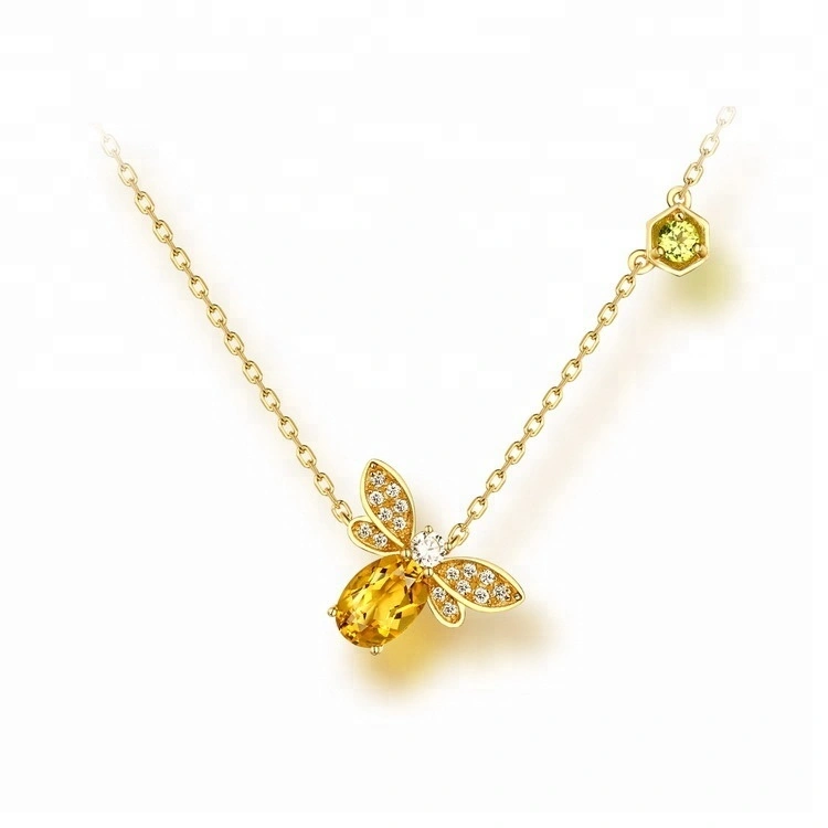 Joacii Customs Citrine Honey Bee 925 Sterling Silver Custom Jewelry Necklace With Frauenschmuck1 1