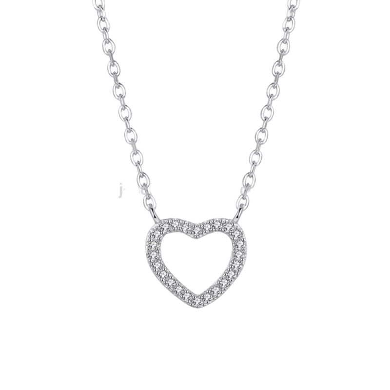 Fresh And Cool Heart 925 Silver Necklace For Women Jewelry With Smycken1 1