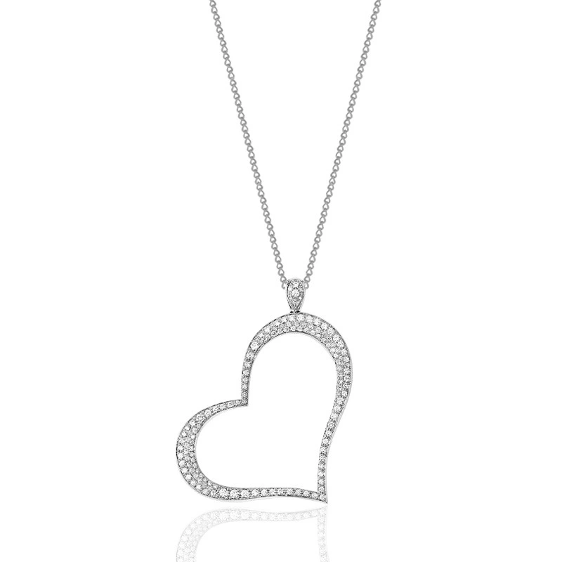 Wholesale Love Heart Design 925 Sterling Silver Women Necklace1 1