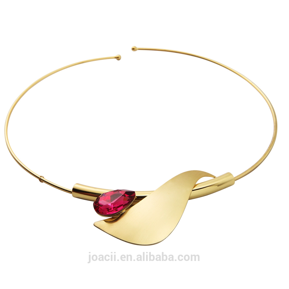 Joacii alloy fashion gems necklace jewelry with popular red stone 1