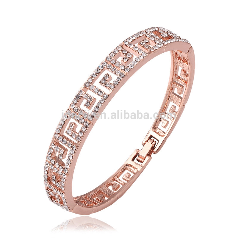 Women Hollow 18K Rose Gold Plated Brass Bangle 1