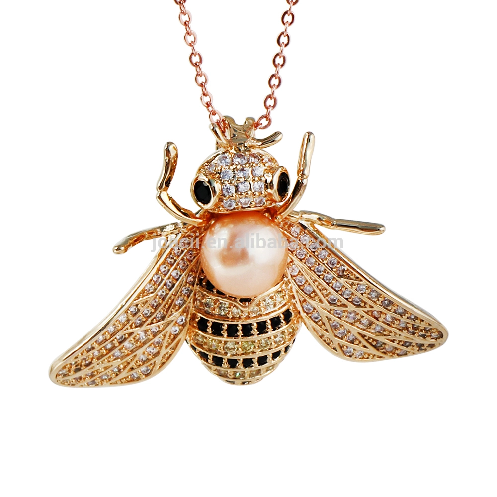 Joacii pearl copper alloy metal brooch shaped gold bee brooch 1