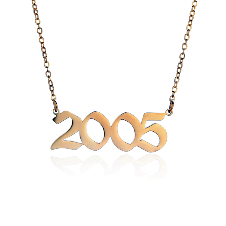 Joacii Custom Stainless Steel Necklaces With Birtha Birth Year Necklace Diamond For Gioielli Da Donna 1
