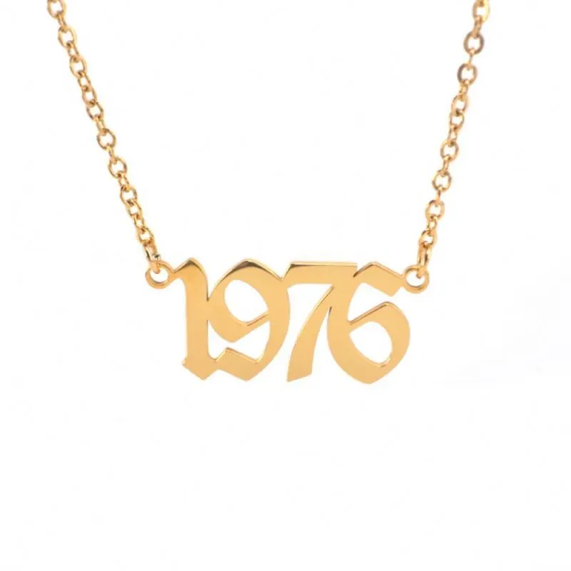 Factory Gold plated Stainless steel Custom Personalized Letter Number Necklace with roestvrijstalen sieraden 1