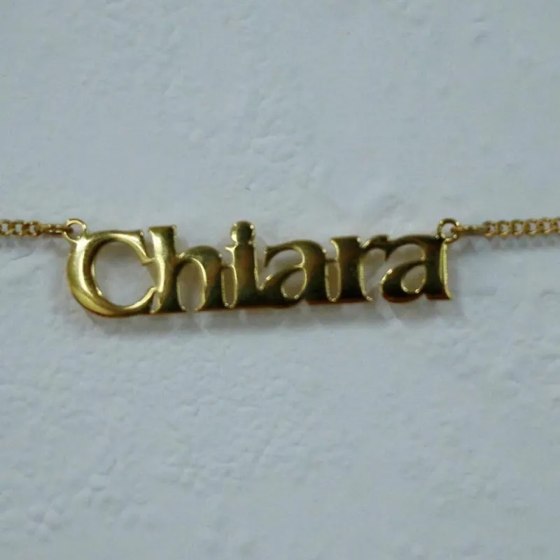 Factory 18K Gold Plated Stainless Steel Personalised Custom 2 Name Necklace With Colar 1