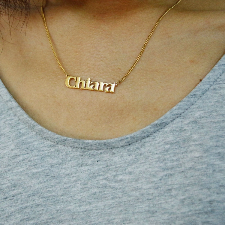 Joacii Custom Stainless Steel Womens Necklaces Kids Plate Baby Name Necklace For Halskette 1
