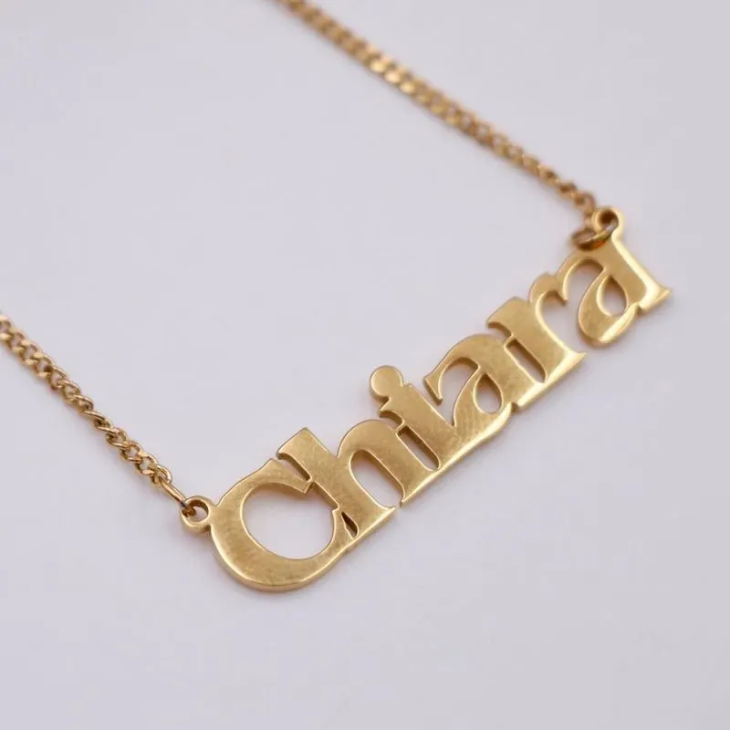 Stainless steel Personalised Custom Cursive Name Necklace 1