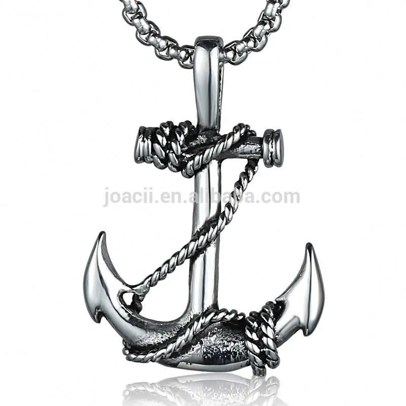 Joacii Custom Design Boat Anchor Style Stainless Steel Pendant Jewelry for Men 1