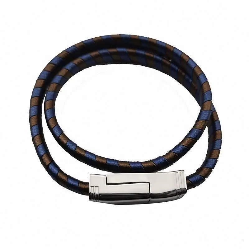 Charge Function 316L Stainless Steel Leather Bracelet With Pulsera 1