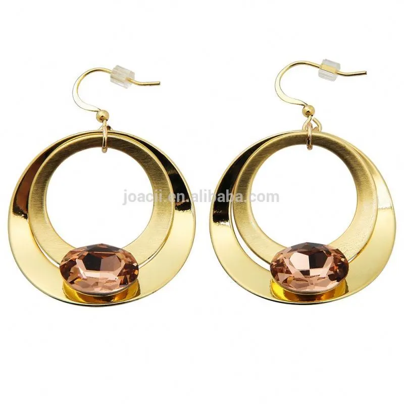 Women Fashion Style Plated Copper Alloy Cz Gold Earrings With Guldplaterade Smycken 1