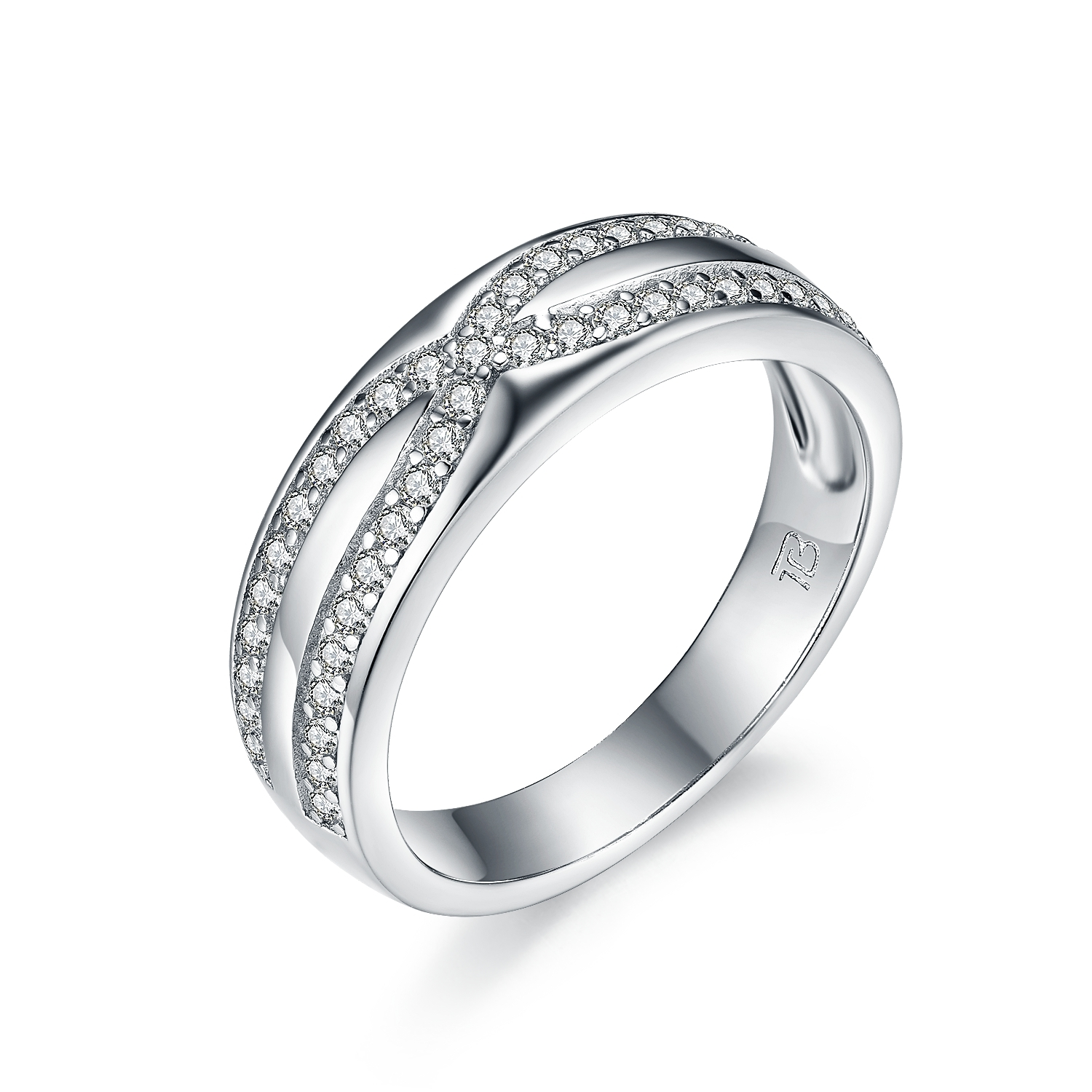 Personalized 925 Sterling Silver Creative Design White Gold Plated Cubic Zirconia Cz Promise Rings For Valentine'S Day Gifts1 1