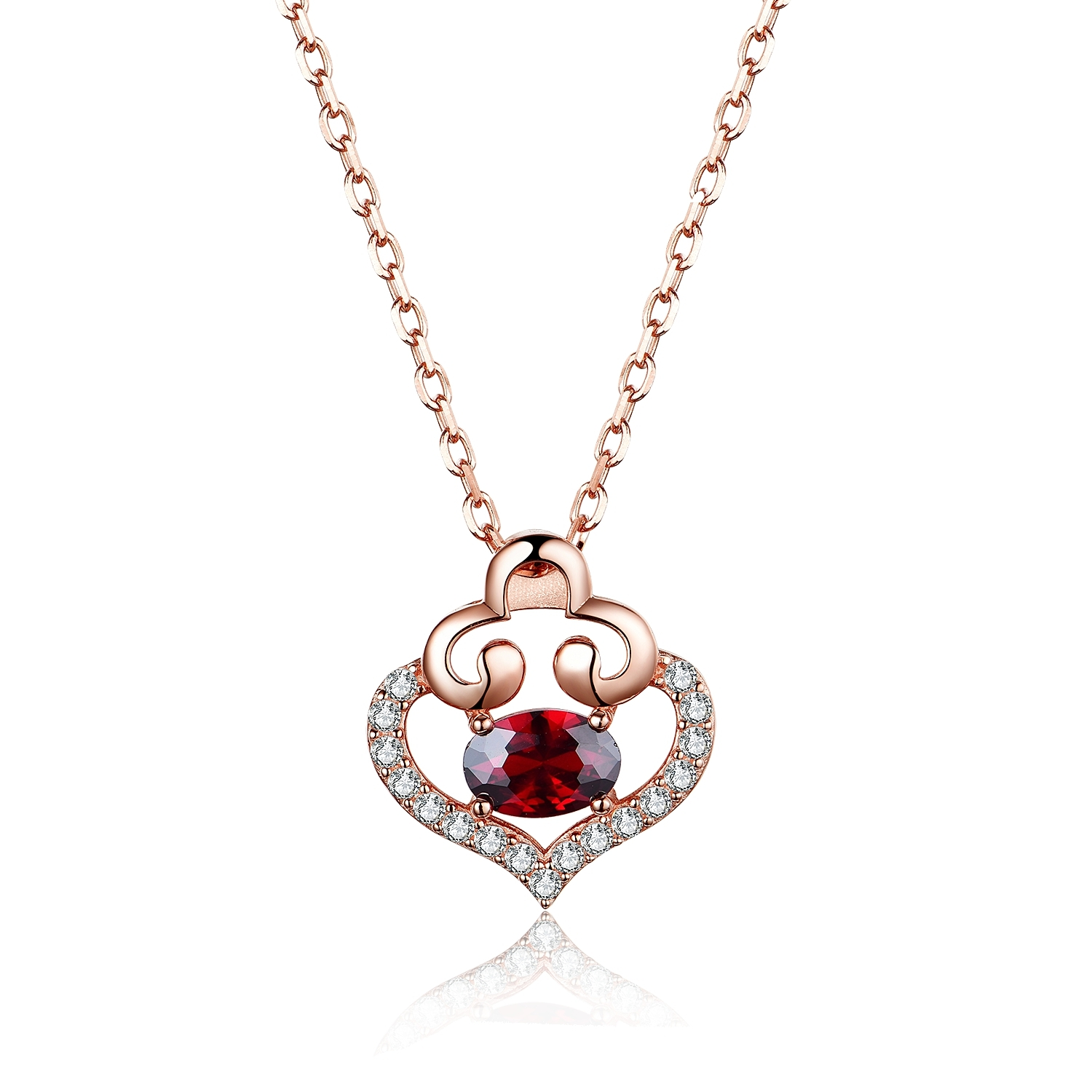 925 Sterling Silver Hollow Clouds Cubic Zircon Heart Ruby Stone Pendant Necklace Design With Joyas Chapadas En Oro1 1