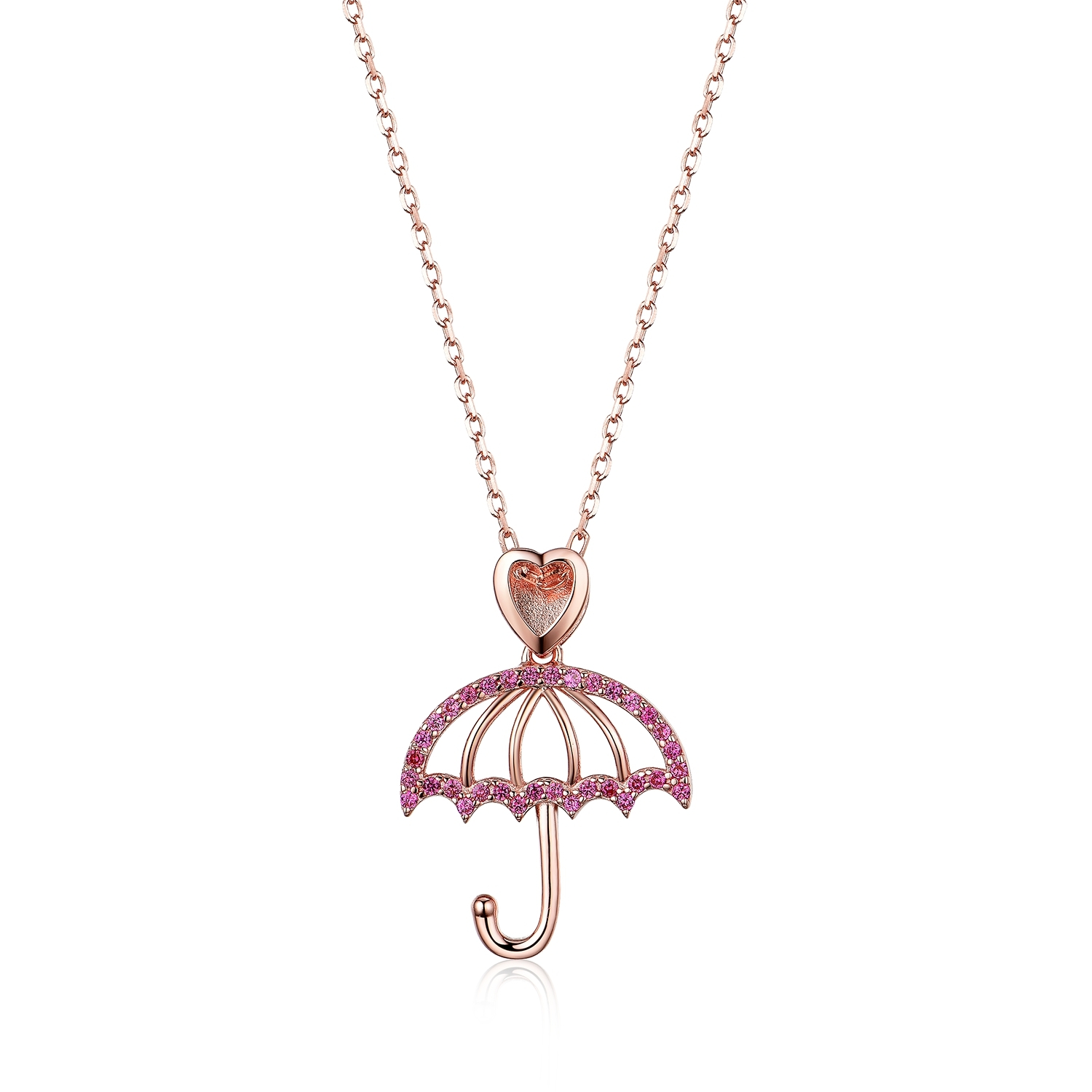 925 Sterling SilverRaindrop Umbrella Shaped Pendant Necklace With Sieraden 1