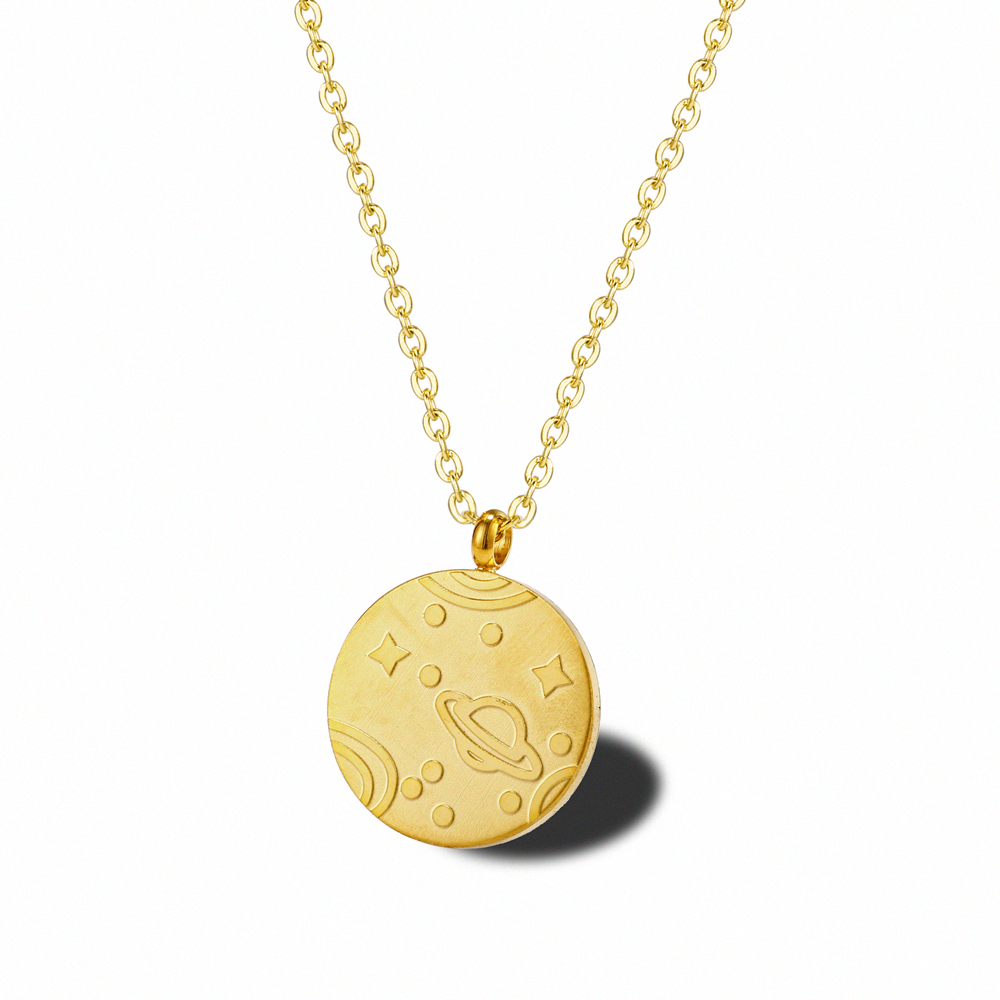 Jaocii RTS Stainless Steel Universe Collection Celestial Body Moon Star Coin Necklace 1