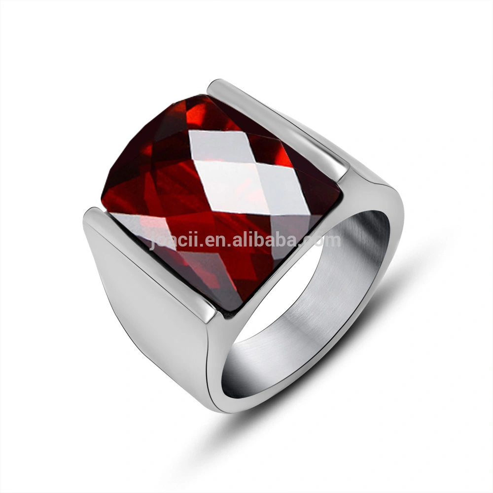 Fashion Men'S Red And Black Stone Ring Sets Jewelry 1