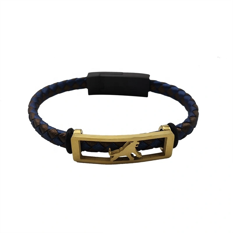Fashion Wrist 316L Stainless Steel Android USB Charging Cable Bracelet 1