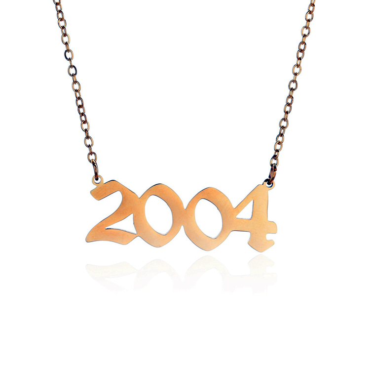 Joacii Custom Stainless Steel Chain Gold Color Number Pendant Per Necklace Year Birth For Orbis 1