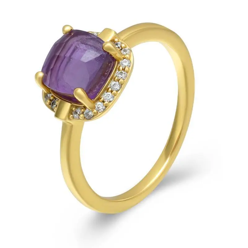 Amethyst Cushion Ring 1
