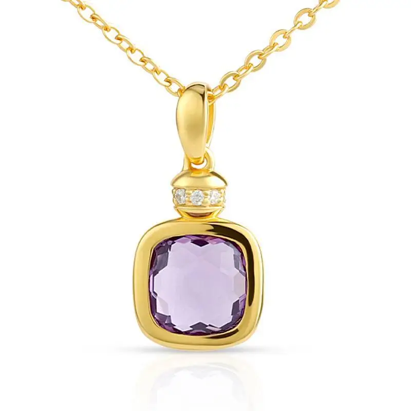 Cushion Cut Amethyst Necklace 1