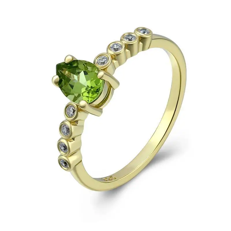 Pyriform Peridot Birthstone Ring 1