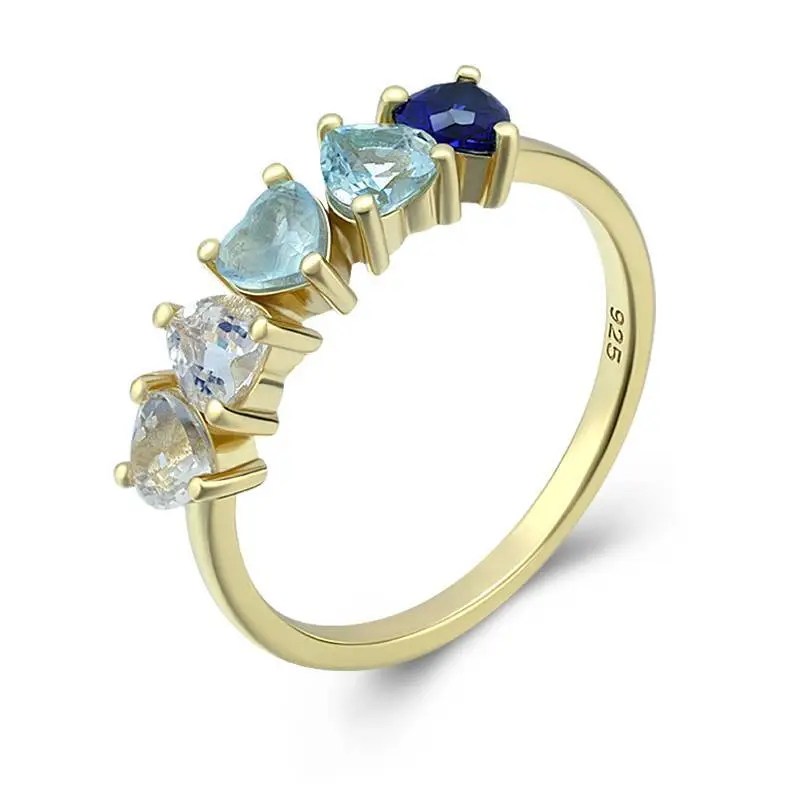 4mm Multi Heart Birthstone Ring1 1