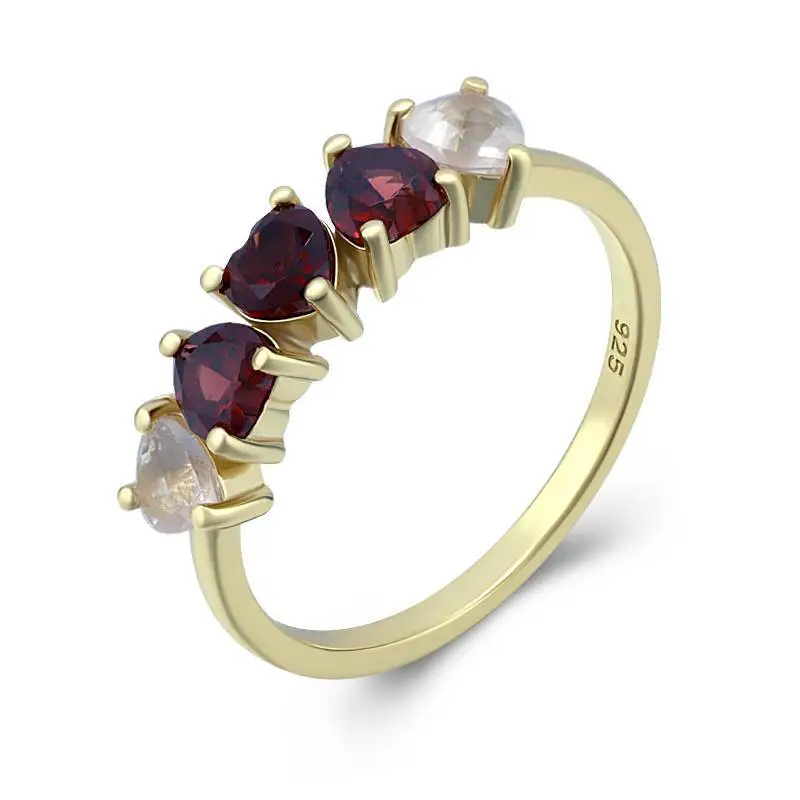 4mm Multi Heart Birthstone Ring2 1