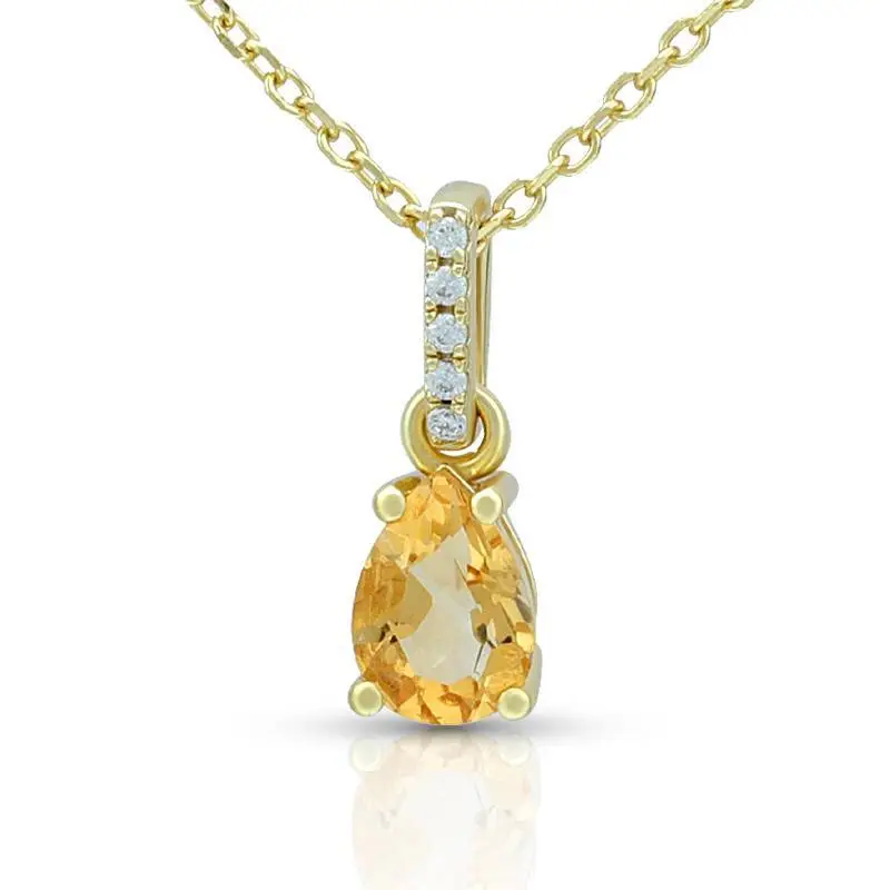 Pyriform Citrine Birthstone Necklace 1