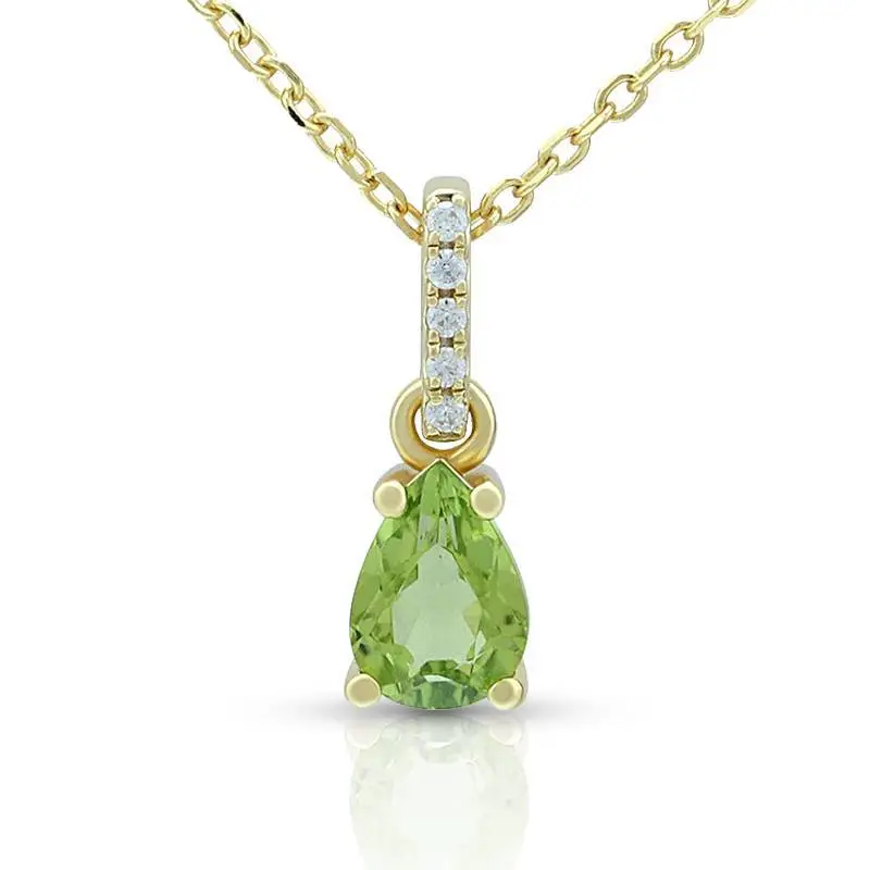 Pyriform Peridot Birthstone Necklace 1