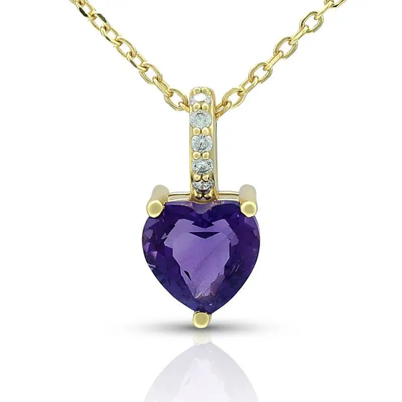 7mm Amethyst Heart Necklace 1