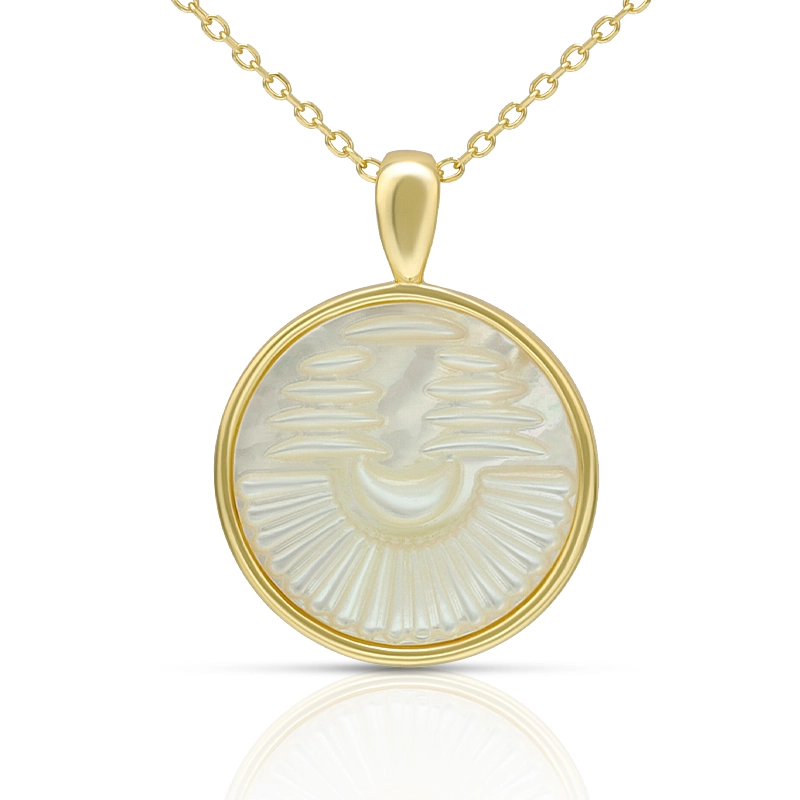 Sea Mother of Pearl Disc Necklace 1