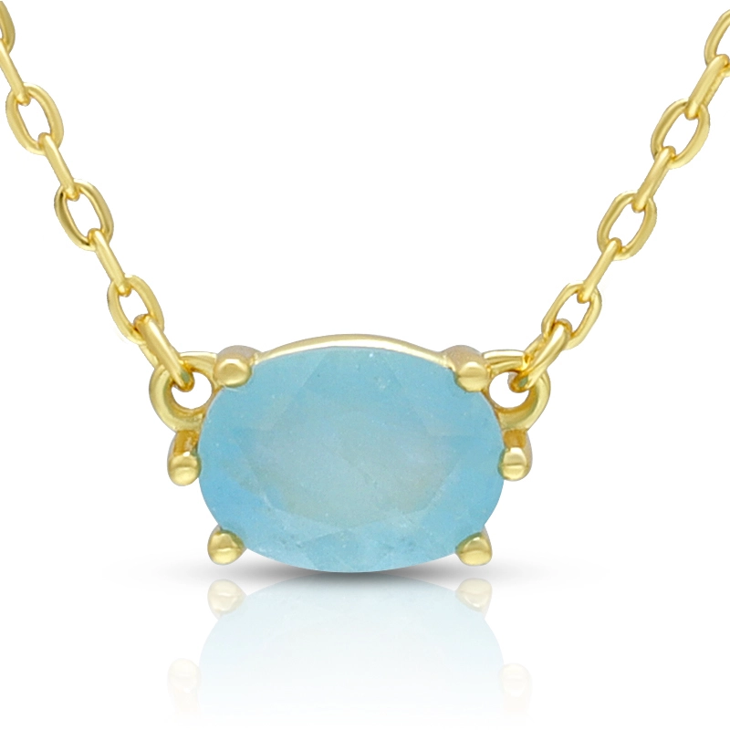 March Aquamarine Birthstone Necklace 1