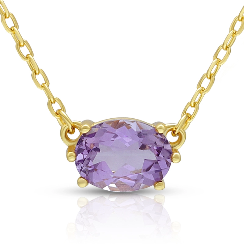 February Brazilian Amethyst Birthstone Necklace 1