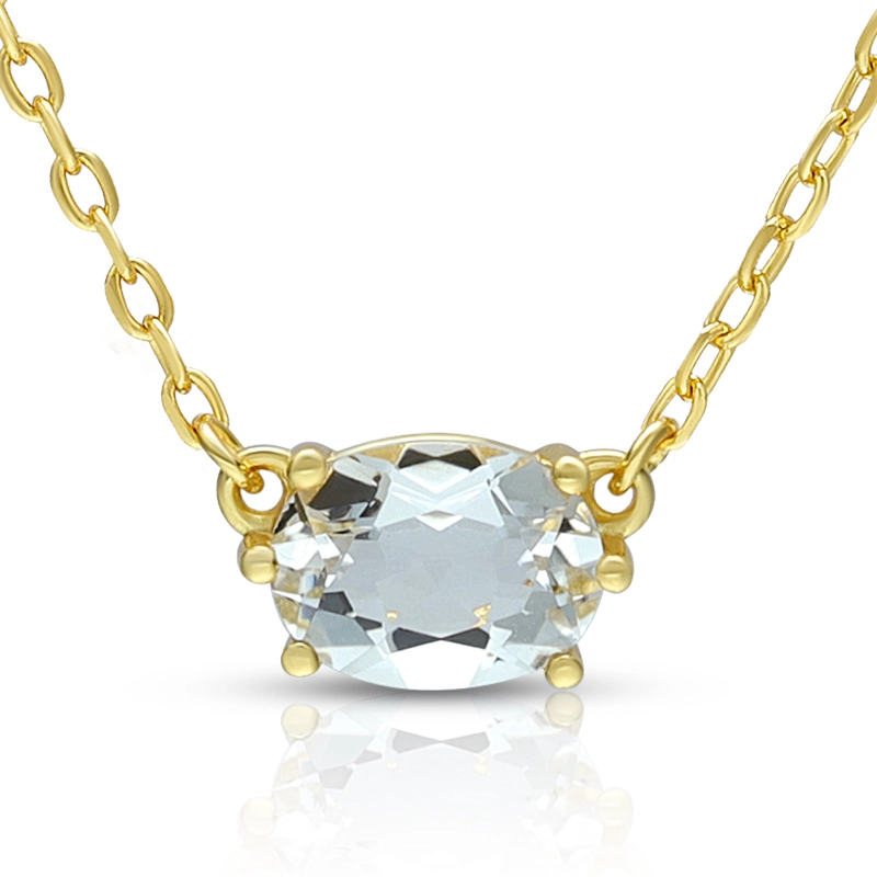 April Rock Crystal  Birthstone Necklace 1