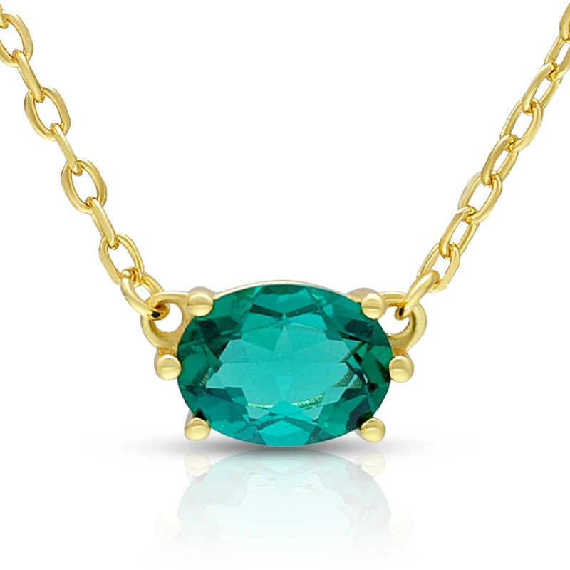 May Nano Emerald Birthstone Necklace 1