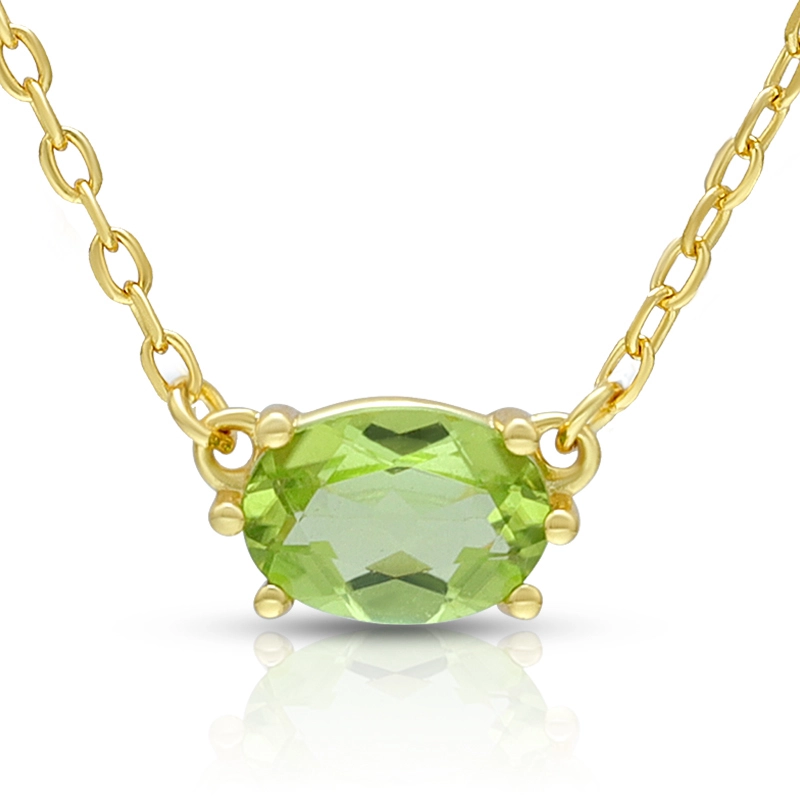 August Peridot Birthstone Necklace 1