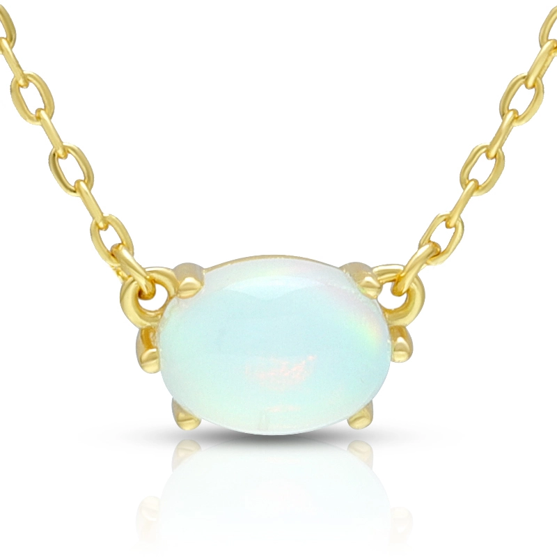 October Artificial Opal January Birthstone Necklace 1