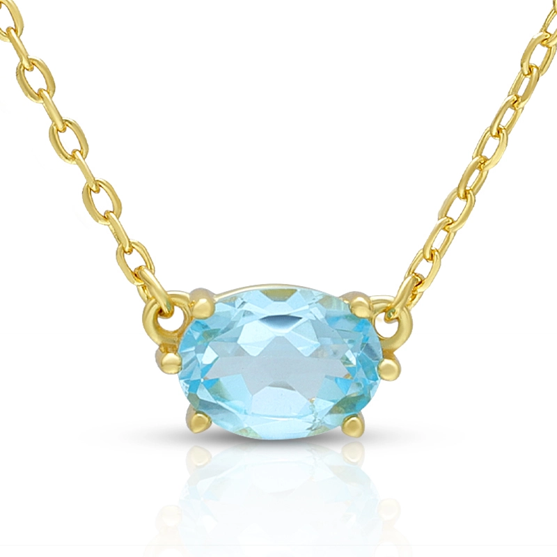 December Sky Blue Crystal Birthstone Necklace 1